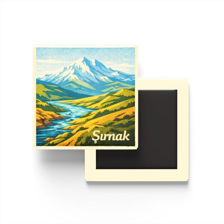 Şırnak - Cudi Dağı - Baskılı Buzdolap Magneti Kare