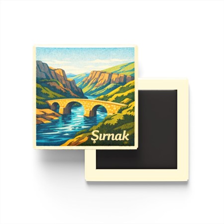 Şırnak - Kasrik Boğazı - Baskılı Buzdolap Magneti Kare