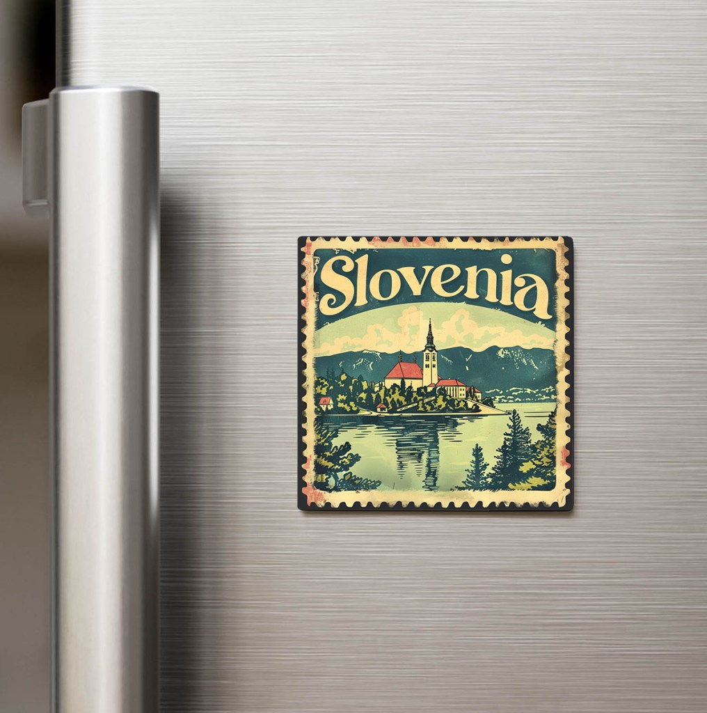 Slovenya Slovenia - Posta Pulu Temalı Ülke - Baskılı Buzdolap Magneti Kare