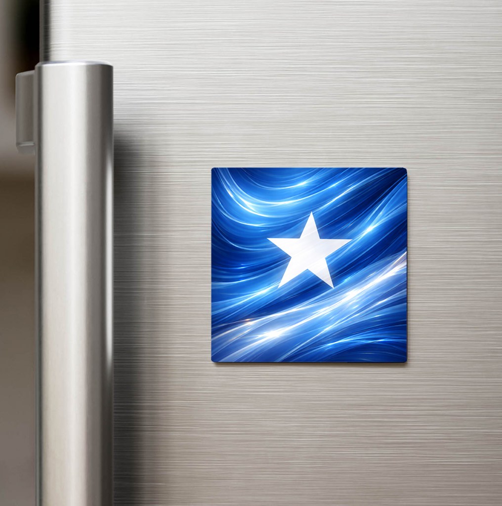Özbekistan - Uzbekistan Abstract Ülke Bayraklı Kare Buzdolap Magneti