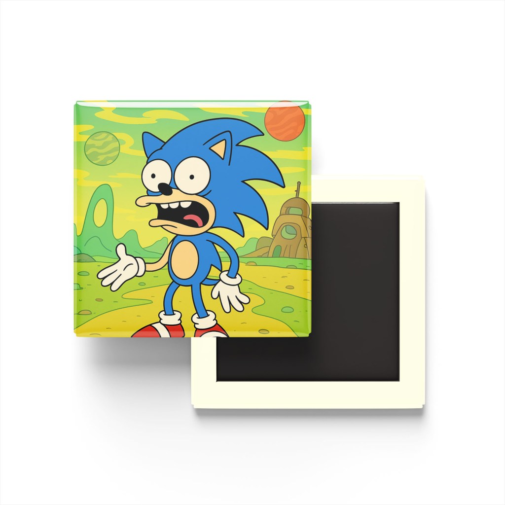 Sonic Baskılı Kare Buzdolap Magneti