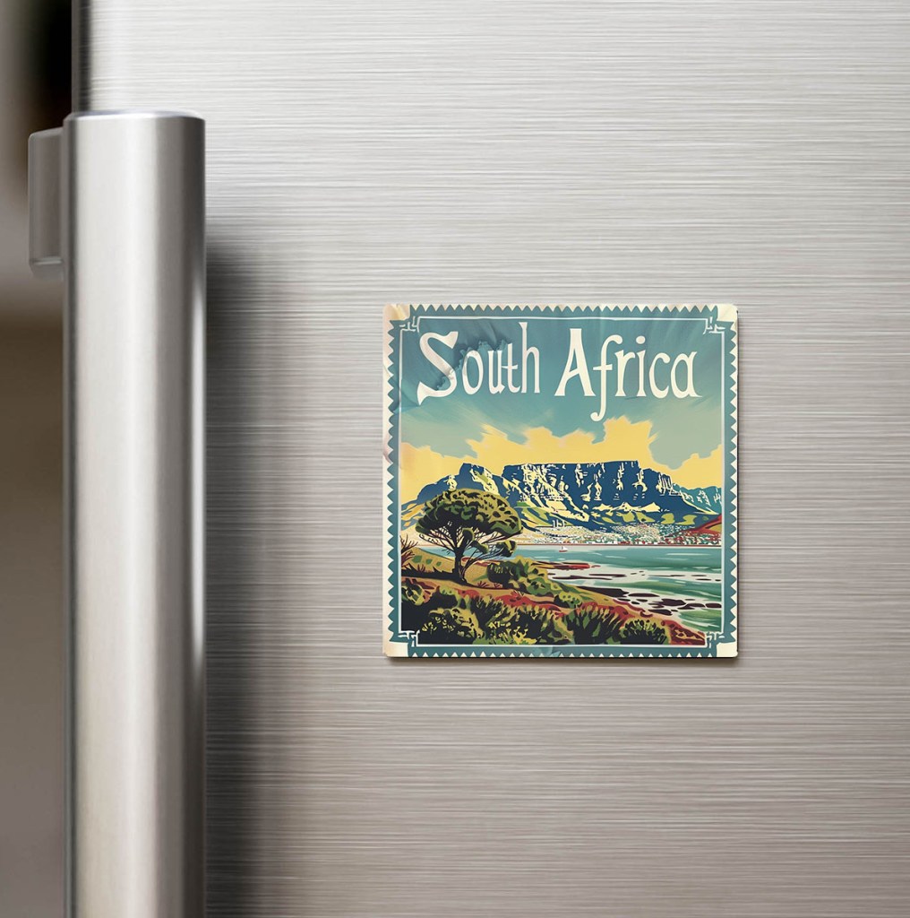 Güney Afrika South Africa - Posta Pulu Temalı Ülke - Baskılı Buzdolap Magneti Kare