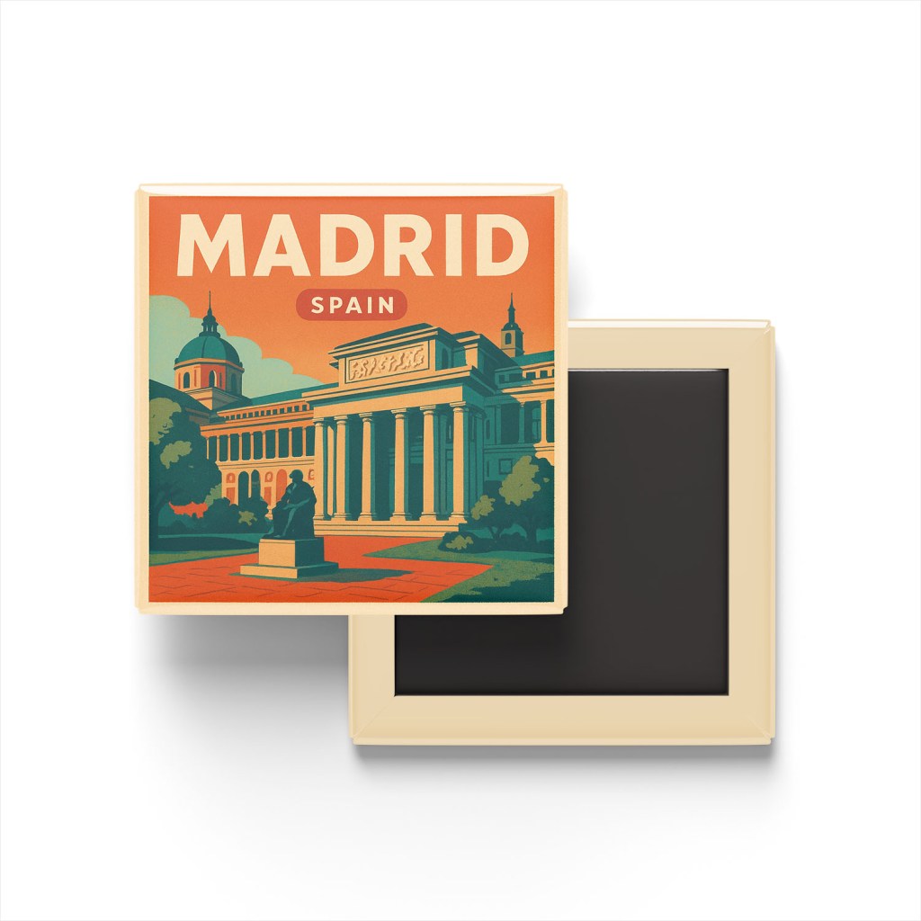 Madrid İspanya - Prado Müzesi - Buzdolap Magneti Baskılı Kare