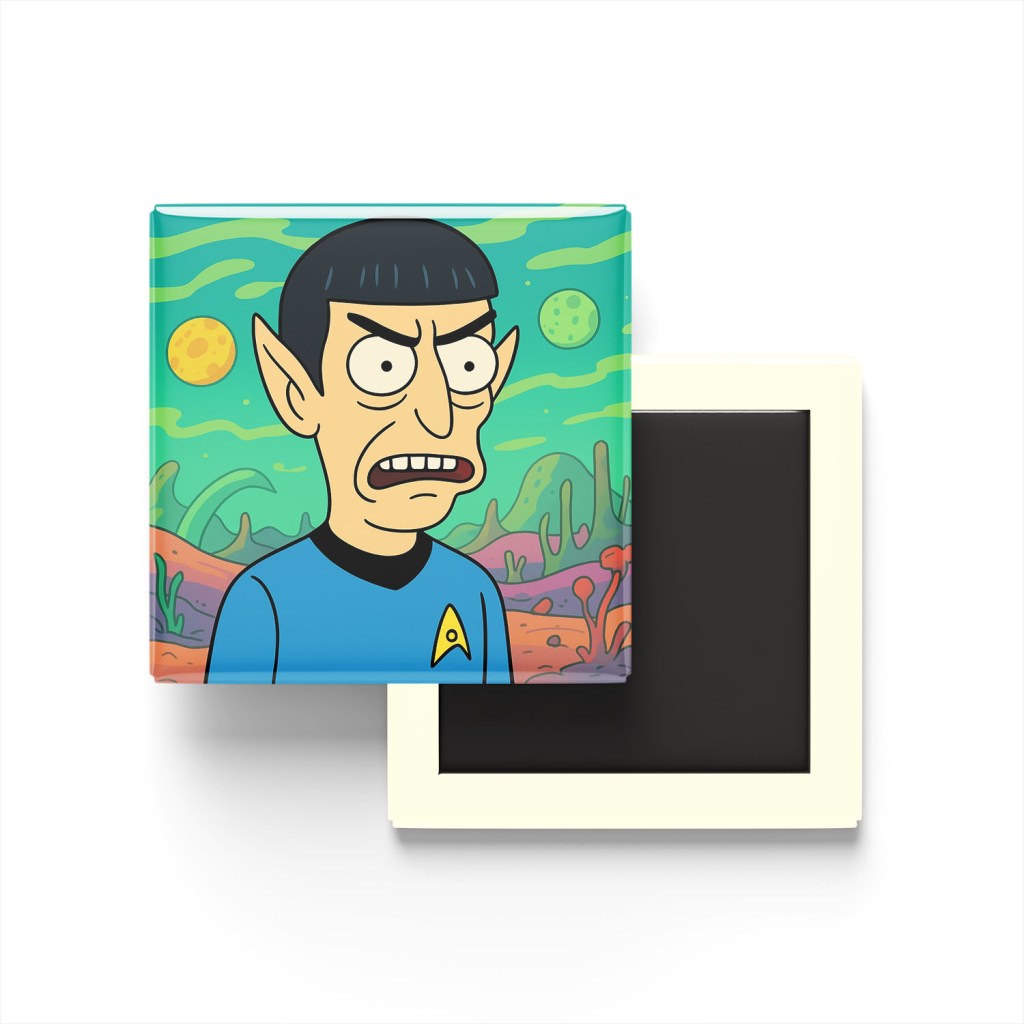 Spock Baskılı Kare Buzdolap Magneti