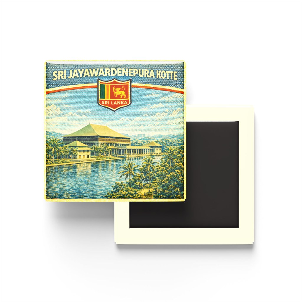 Retro Sri Lanka Sri Jayawardenepura Kotte Şehri Temalı Vintage Buzdolap Magneti