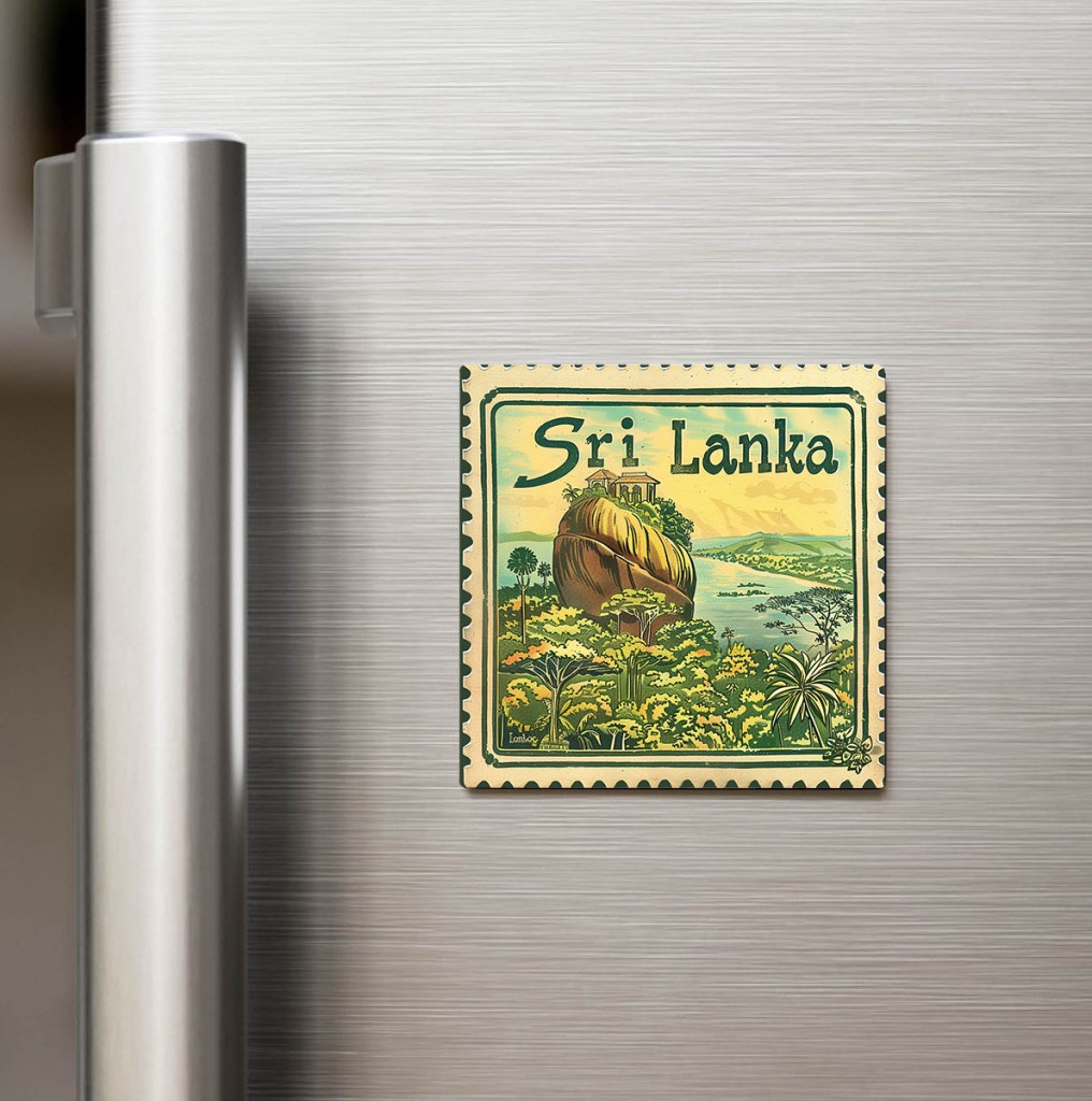 Sri Lanka Sri Lanka - Posta Pulu Temalı Ülke - Baskılı Buzdolap Magneti Kare