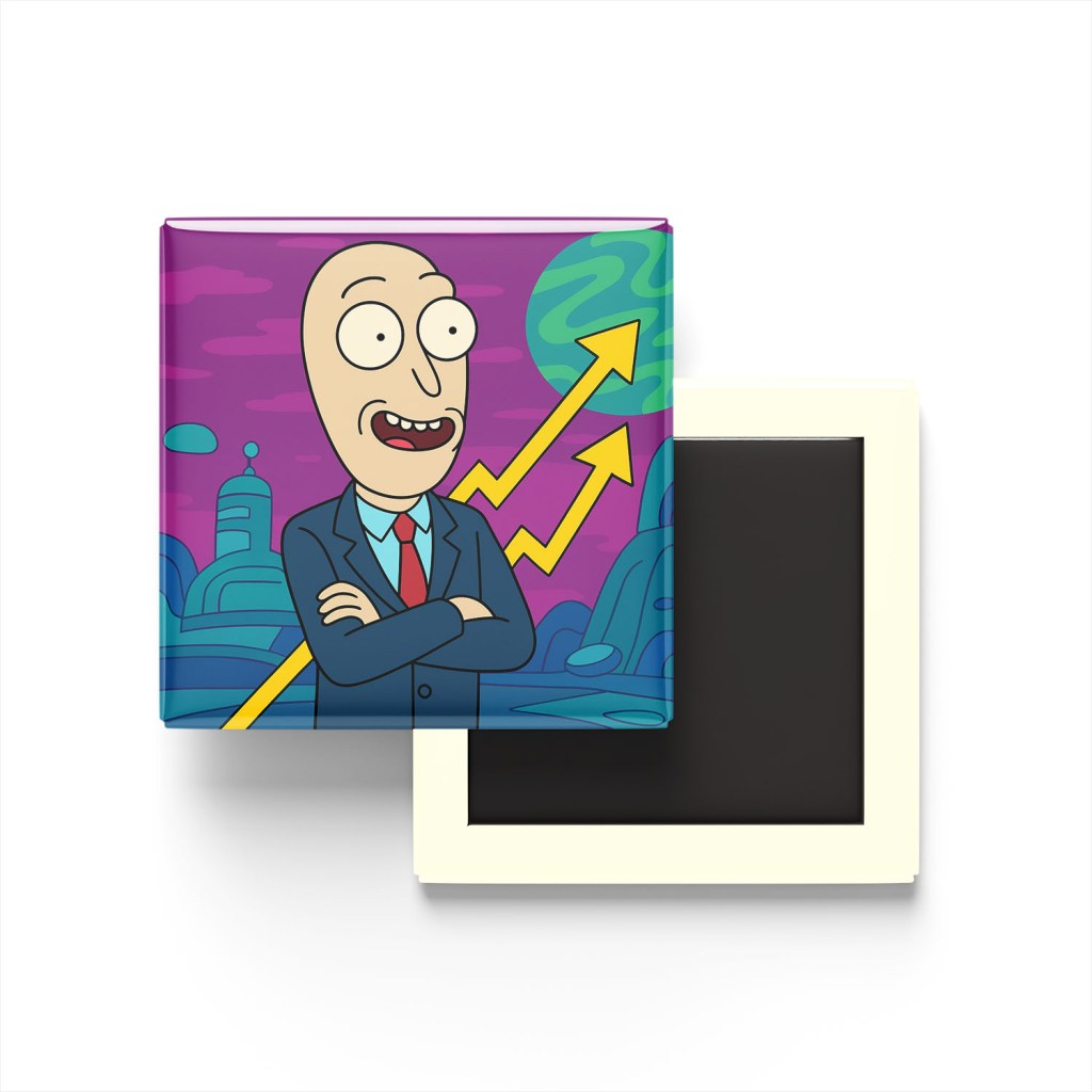 Stonks Guy Baskılı Kare Buzdolap Magneti