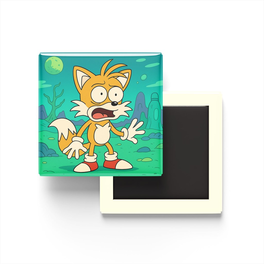 Tails Baskılı Kare Buzdolap Magneti