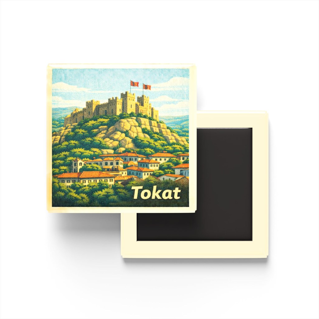 Tokat - Tokat Kalesi - Baskılı Buzdolap Magneti Kare