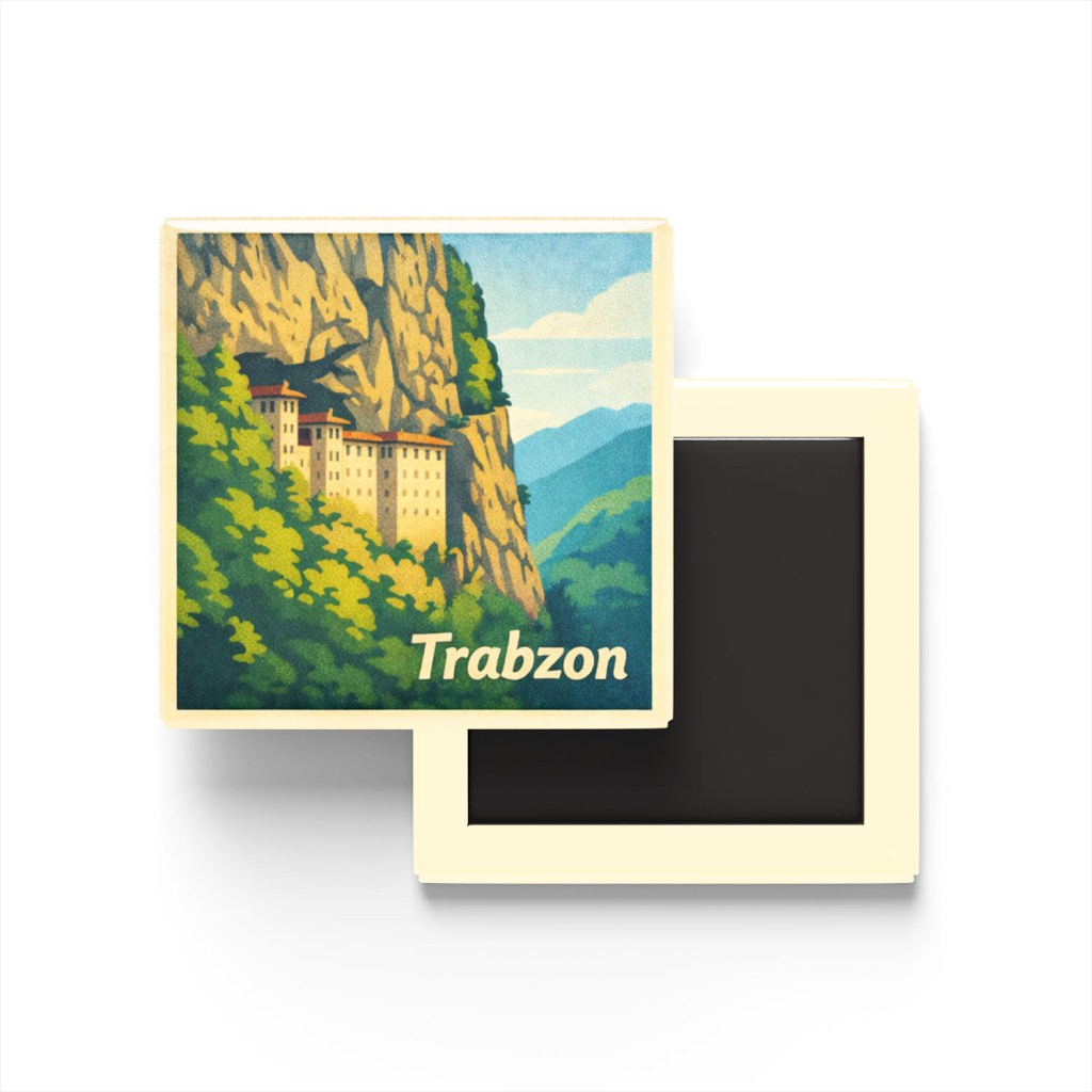 Trabzon - Sümela Manastırı - Baskılı Buzdolap Magneti Kare
