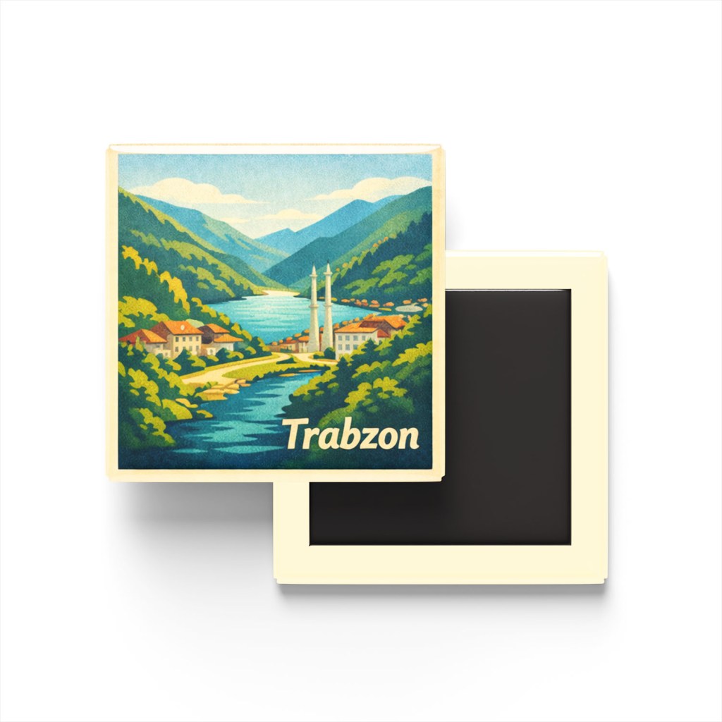 Trabzon - Uzungöl - Baskılı Buzdolap Magneti Kare