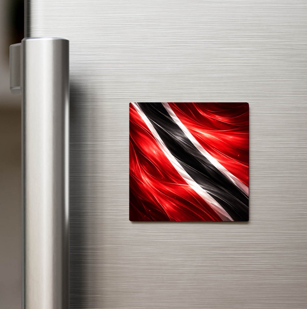 Zambiya - Zambia Abstract Ülke Bayraklı Kare Buzdolap Magneti