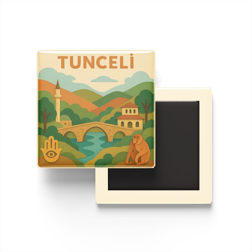 Tunceli Şehri - Pop-Art Travel Buzdolap Magneti