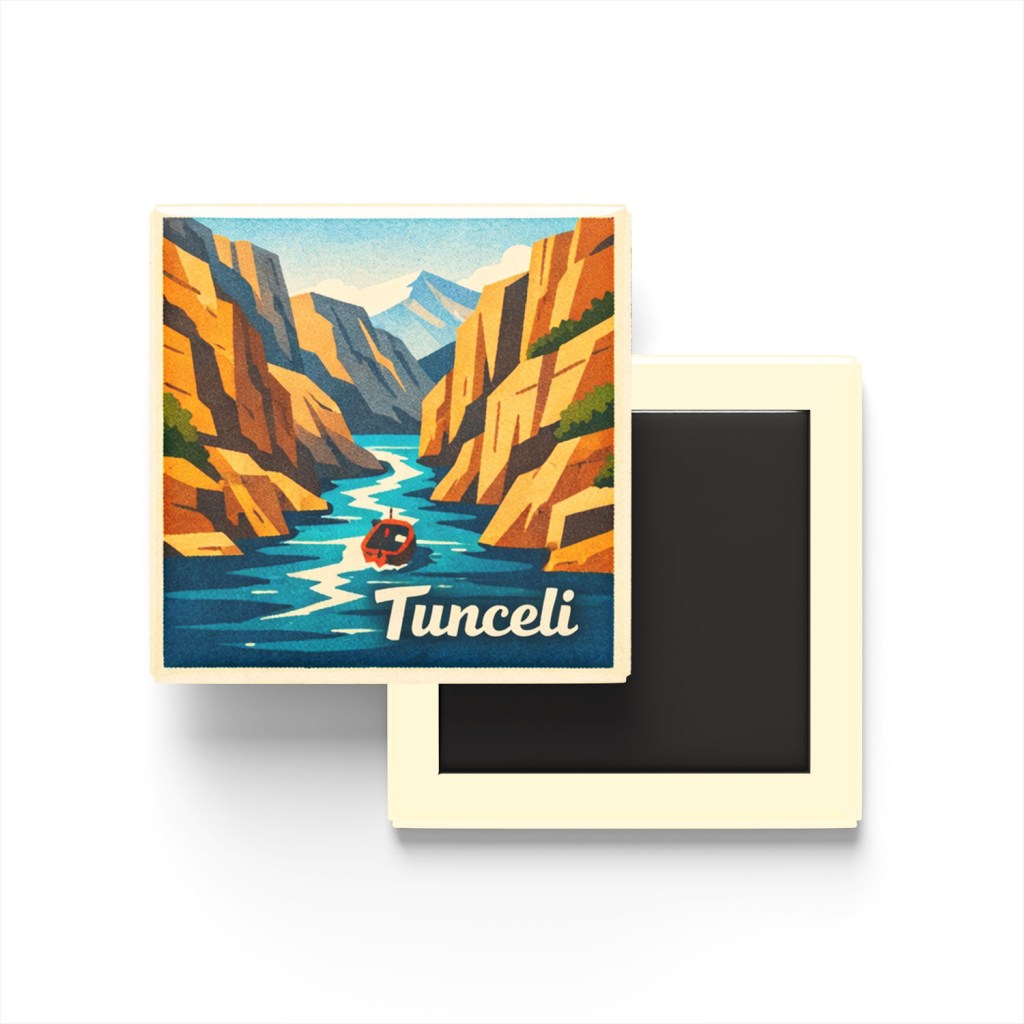 Tunceli - Nehir Kanyonları - Baskılı Buzdolap Magneti Kare