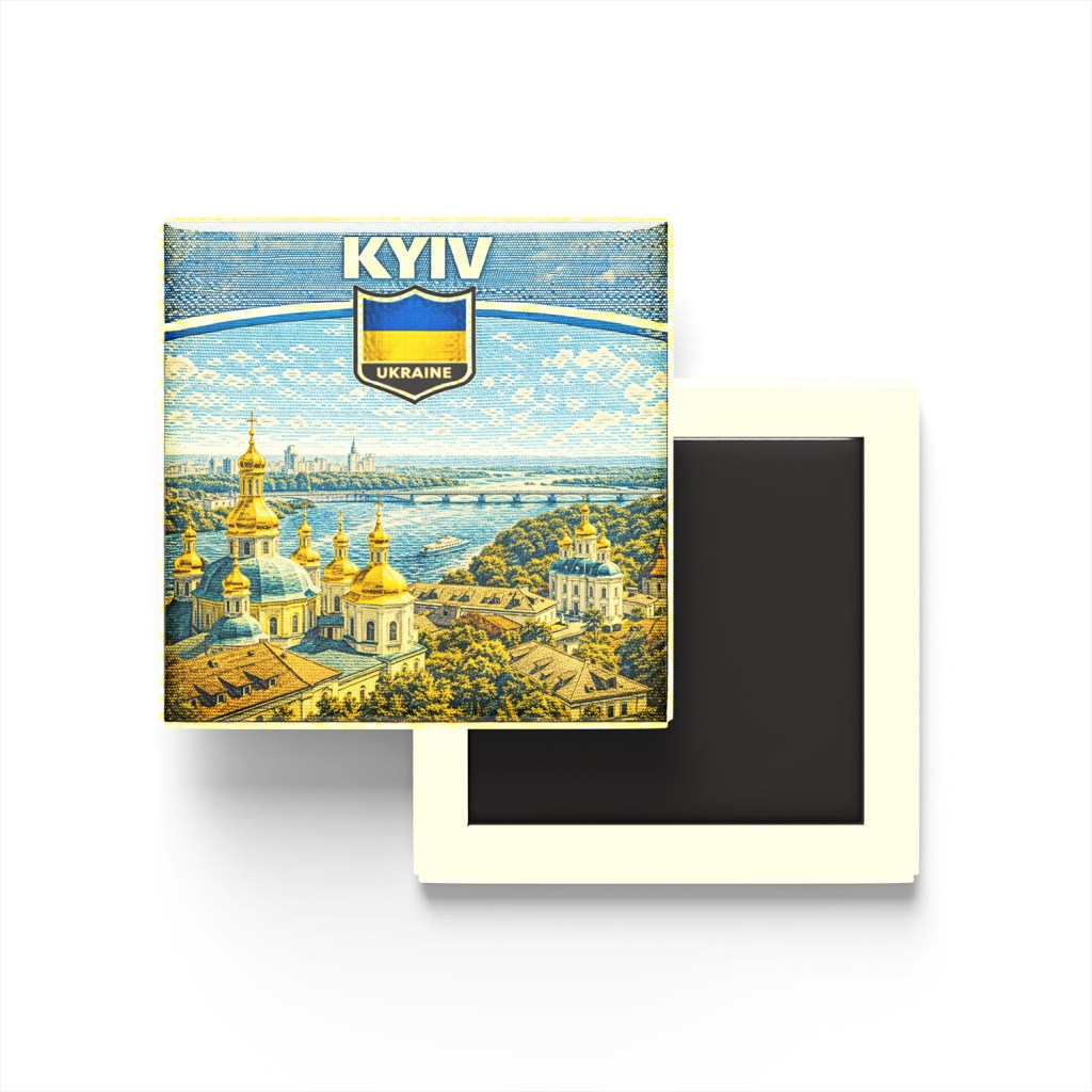 Retro Ukrayna Kiev Şehri Temalı Vintage Buzdolap Magneti