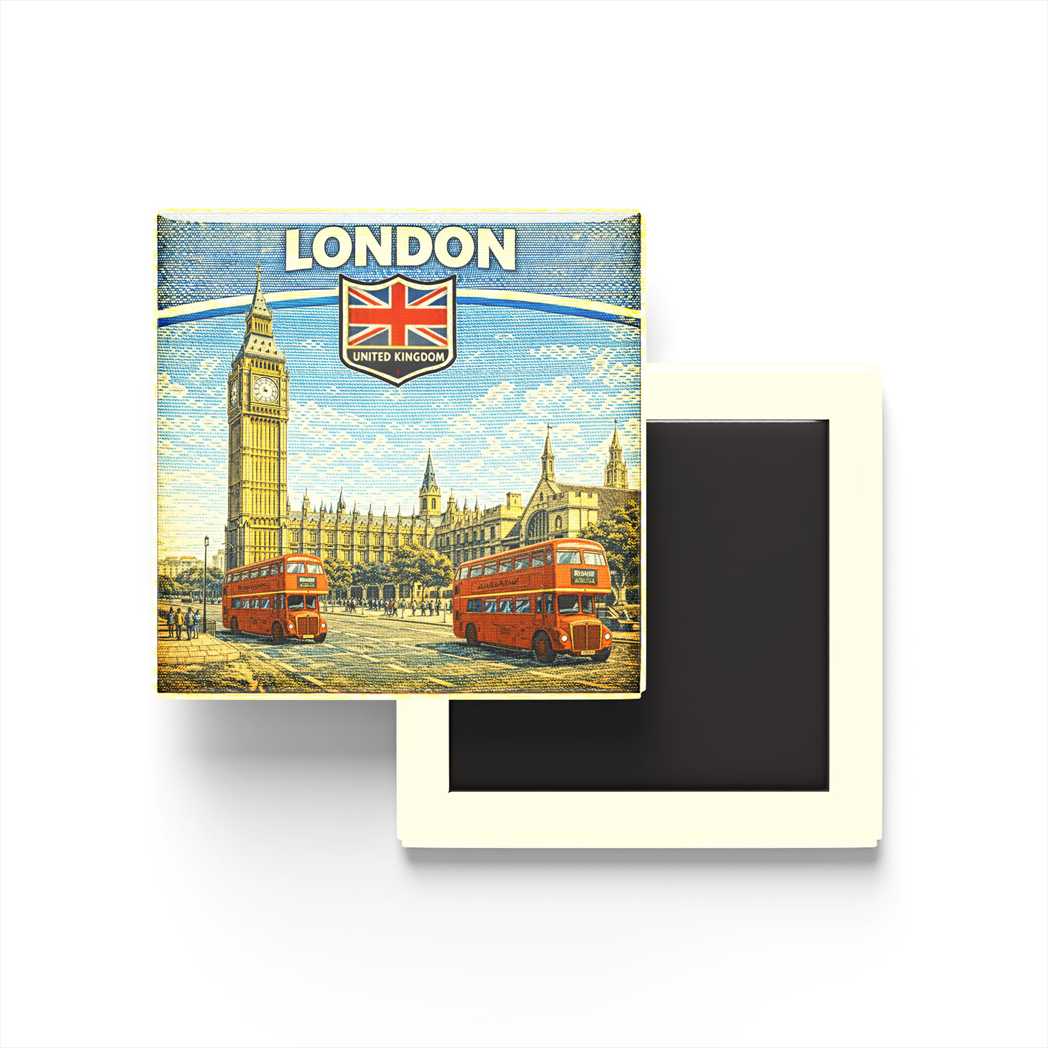 Retro Birleşik Krallık Londra Şehri Temalı Vintage Buzdolap Magneti