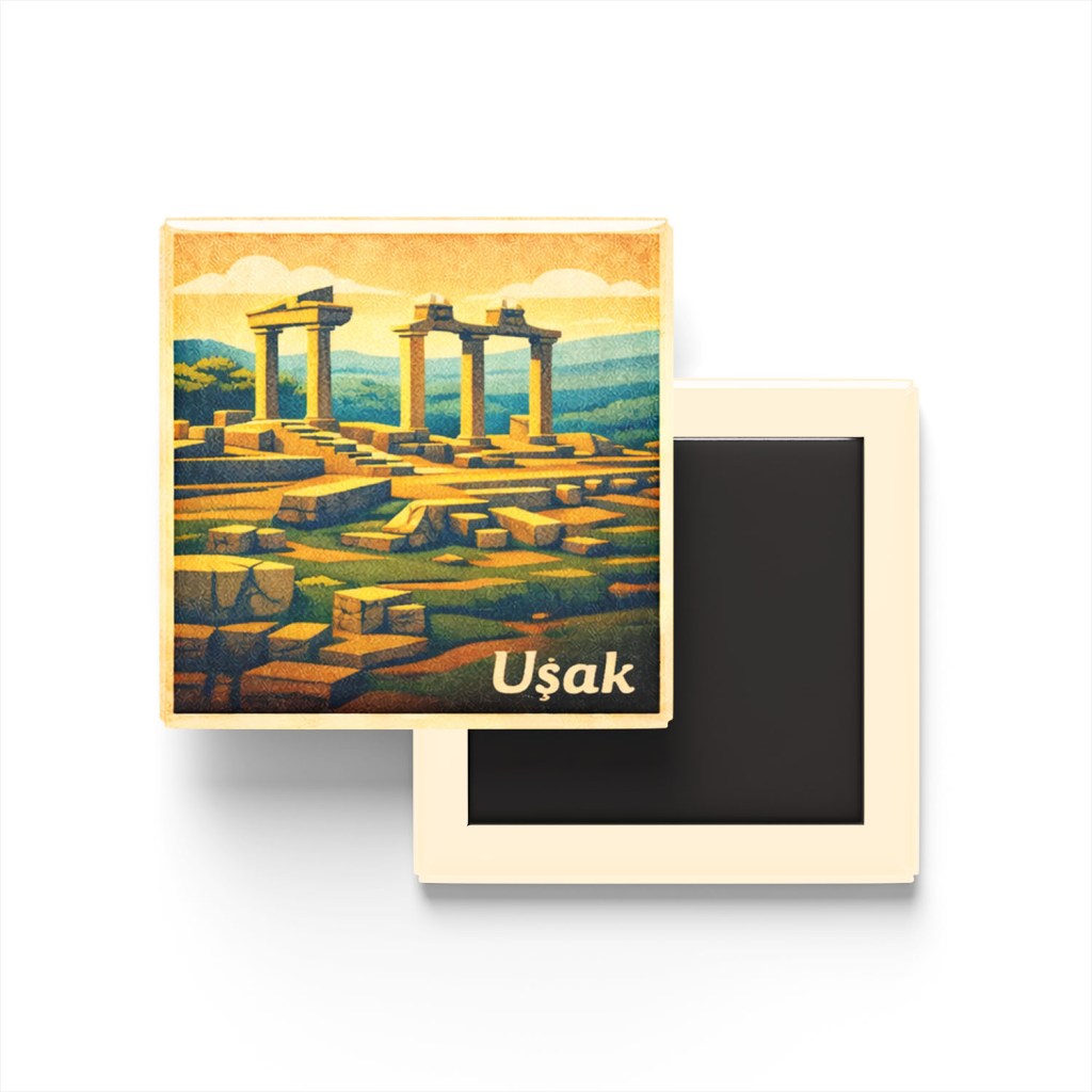 Uşak - Blaundus Antik Kenti - Baskılı Buzdolap Magneti Kare