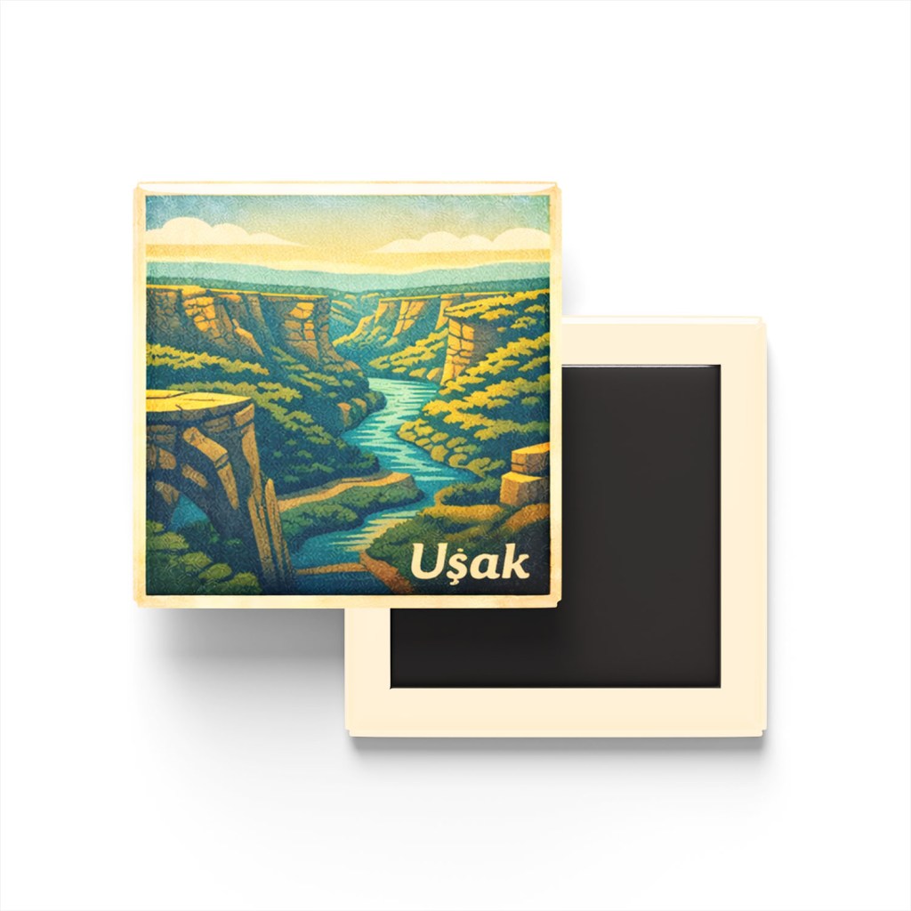 Uşak - Ulubey Kanyonu - Baskılı Buzdolap Magneti Kare