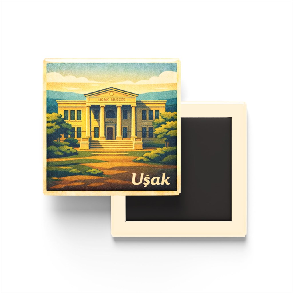 Uşak - Uşak Müzesi - Baskılı Buzdolap Magneti Kare