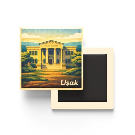 Uşak - Uşak Müzesi - Baskılı Buzdolap Magneti Kare