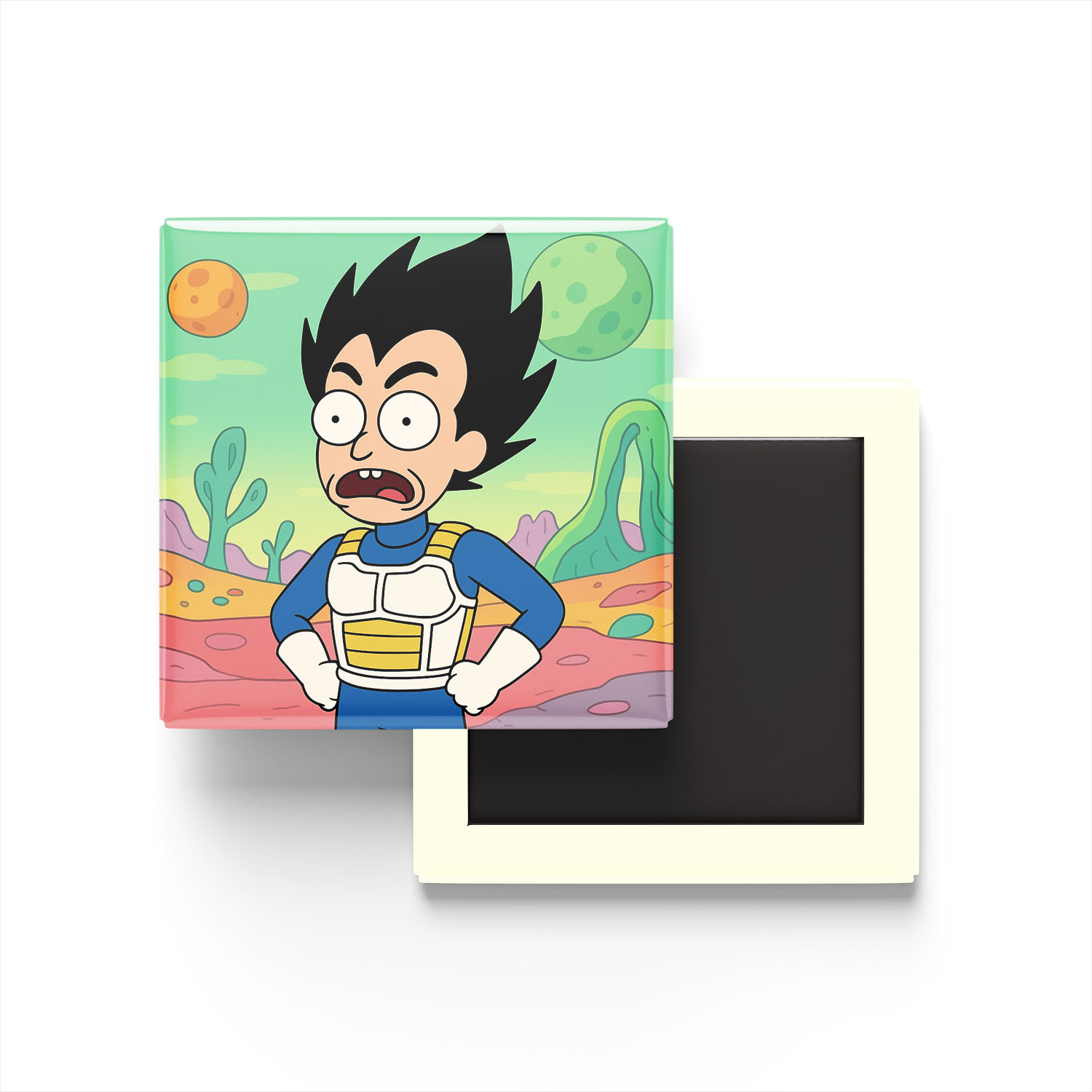Vegeta Baskılı Kare Buzdolap Magneti