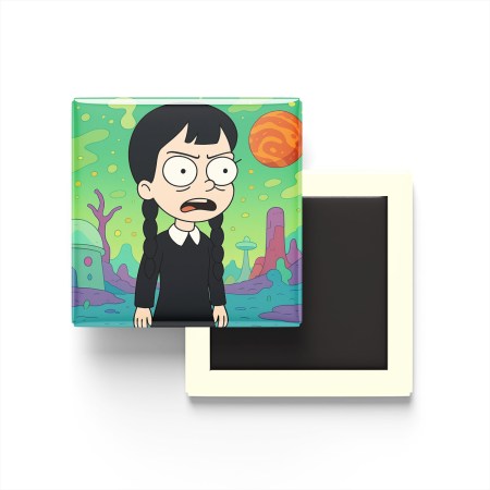 Wednesday Addams Baskılı Kare Buzdolap Magneti