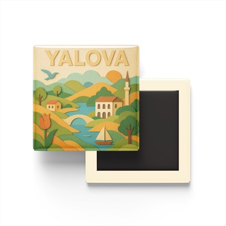 Yalova Şehri - Pop-Art Travel Buzdolap Magneti
