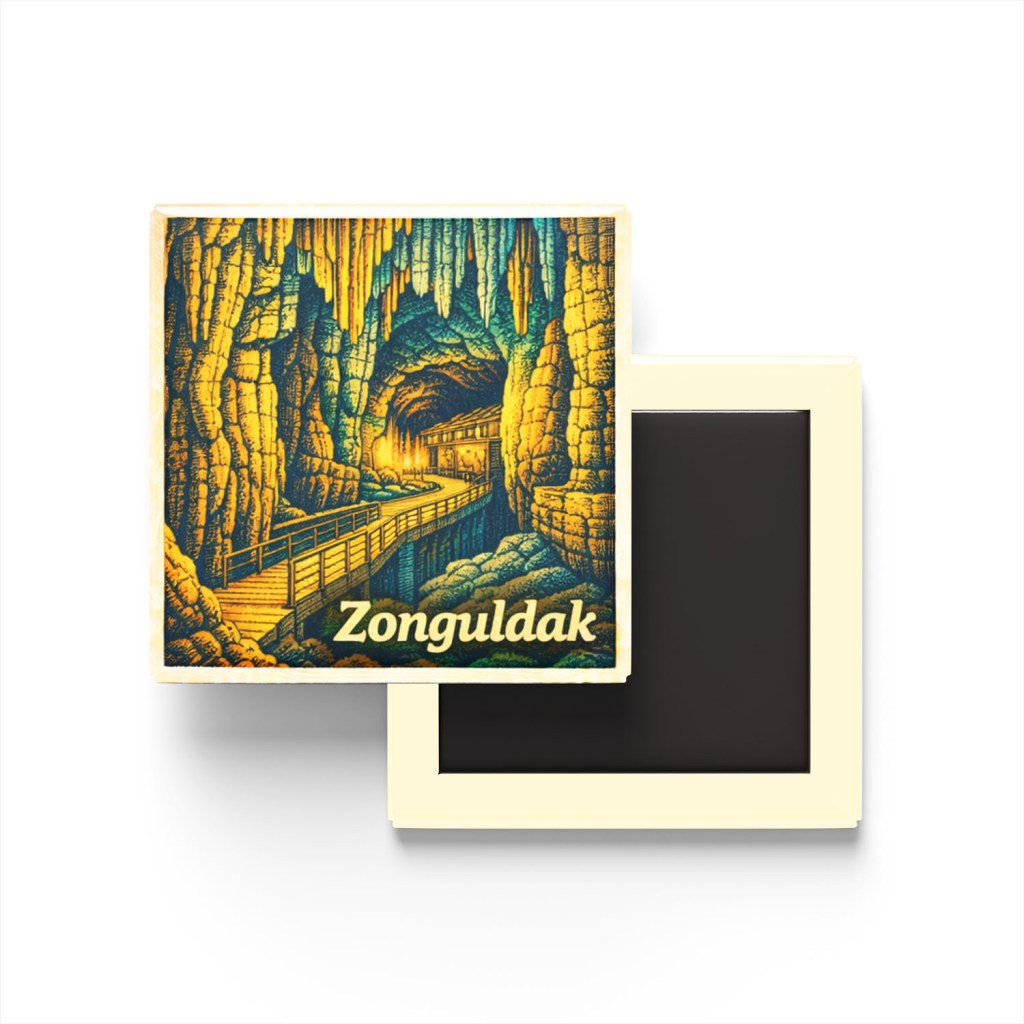 Zonguldak - Gökgöl Mağarası - Baskılı Buzdolap Magneti Kare
