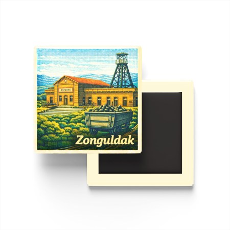 Zonguldak - Madencilik Müzesi - Baskılı Buzdolap Magneti Kare